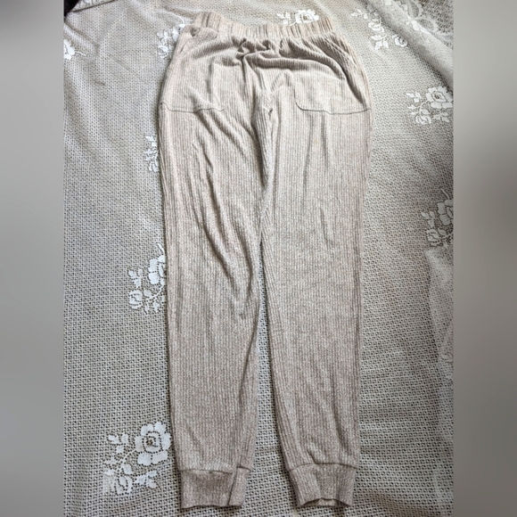 Taupe Ribbed Jogger Pants - Picture 1 of 4